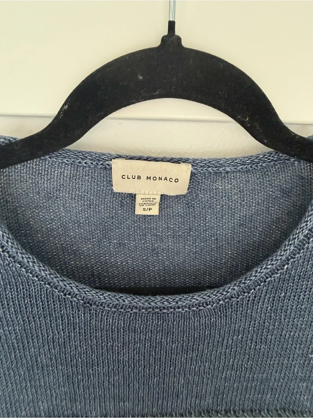 Club Monaco Two-Tone Blue Striped Crewneck Sweater for Men